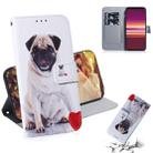 For Sony Xperia 5 Coloured Drawing Pattern Horizontal Flip PU Leather Case with Holder & Card Slots & Wallet(Pug) - 1