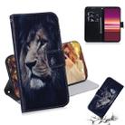 For Sony Xperia 5 Coloured Drawing Pattern Horizontal Flip PU Leather Case with Holder & Card Slots & Wallet(Lion) - 1