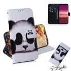 For Sony Xperia 5 Coloured Drawing Pattern Horizontal Flip PU Leather Case with Holder & Card Slots & Wallet(Panda) - 1