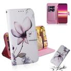 For Sony Xperia 5 Coloured Drawing Pattern Horizontal Flip PU Leather Case with Holder & Card Slots & Wallet(Magnolia) - 1