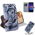 For Sony Xperia 20 Coloured Drawing Pattern Horizontal Flip PU Leather Case with Holder & Card Slots & Wallet(Tiger) - 1