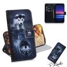 For Sony Xperia 20 Coloured Drawing Pattern Horizontal Flip PU Leather Case with Holder & Card Slots & Wallet(Wolf And Dog) - 1