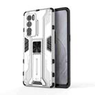 For OPPO Realme Explorer Master Supersonic PC + TPU Shock-proof Protective Case with Holder(Silver) - 1