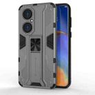 For Huawei P50 Supersonic PC + TPU Shock-proof Protective Case with Holder(Grey) - 1