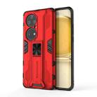 For Huawei P50 Pro Supersonic PC + TPU Shock-proof Protective Case with Holder(Red) - 1