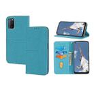 For OPPO A52 Woven Texture Stitching Magnetic Horizontal Flip PU Leather Case with Holder & Card Slots & Wallet & Lanyard(Blue) - 1