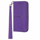 For OPPO A52 Woven Texture Stitching Magnetic Horizontal Flip PU Leather Case with Holder & Card Slots & Wallet & Lanyard(Purple) - 2