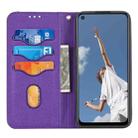 For OPPO A52 Woven Texture Stitching Magnetic Horizontal Flip PU Leather Case with Holder & Card Slots & Wallet & Lanyard(Purple) - 4