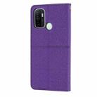 For OPPO A53 Woven Texture Stitching Magnetic Horizontal Flip PU Leather Case with Holder & Card Slots & Wallet & Lanyard(Purple) - 3