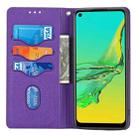 For OPPO A53 Woven Texture Stitching Magnetic Horizontal Flip PU Leather Case with Holder & Card Slots & Wallet & Lanyard(Purple) - 4