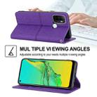 For OPPO A53 Woven Texture Stitching Magnetic Horizontal Flip PU Leather Case with Holder & Card Slots & Wallet & Lanyard(Purple) - 5