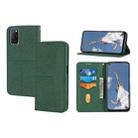 For OPPO A54 Woven Texture Stitching Magnetic Horizontal Flip PU Leather Case with Holder & Card Slots & Wallet & Lanyard(Green) - 1