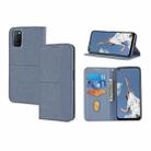 For OPPO A54 Woven Texture Stitching Magnetic Horizontal Flip PU Leather Case with Holder & Card Slots & Wallet & Lanyard(Grey) - 1