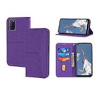 For OPPO A54 Woven Texture Stitching Magnetic Horizontal Flip PU Leather Case with Holder & Card Slots & Wallet & Lanyard(Purple) - 1
