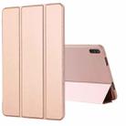 For Huawei MatePad 11 (2021) GEBEI Shockproof Horizontal Flip Leather Case with Three-folding Holder(Rose Gold) - 1