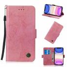 For iPhone 11 Retro Horizontal Flip Leather Case with Card Slot & Holder(Pink) - 1