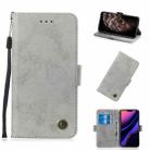 For iPhone 11 Pro Max Retro Horizontal Flip Leather Case with Card Slot & Holder(Gray) - 1