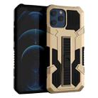 For iPhone 13 Pro Max Vanguard Warrior All Inclusive Double-color Shockproof TPU + PC Protective Case with Holder (Gold) - 1