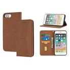 Woven Texture Stitching Magnetic Horizontal Flip PU Leather Case with Holder & Card Slots & Wallet & Lanyard For iPhone 8 Plus / 7 Plus(Brown) - 1