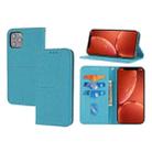 For iPhone 11 Pro Max Woven Texture Stitching Magnetic Horizontal Flip PU Leather Case with Holder & Card Slots & Wallet & Lanyard (Blue) - 1