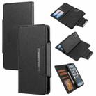 Ultra-thin Detachable Silk Texture Horizontal Flip PU Leather Case with Card Slots & Wallet & Photo Frame For iPhone 13 mini(Black) - 1