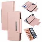 Ultra-thin Detachable Silk Texture Horizontal Flip PU Leather Case with Card Slots & Wallet & Photo Frame For iPhone 13(Pink) - 1