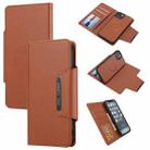 Ultra-thin Detachable Silk Texture Horizontal Flip PU Leather Case with Card Slots & Wallet & Photo Frame For iPhone 13(Brown) - 1