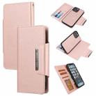 Ultra-thin Detachable Silk Texture Horizontal Flip PU Leather Case with Card Slots & Wallet & Photo Frame For iPhone 13 Pro(Pink) - 1