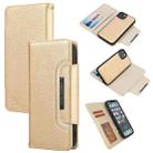 Litchi Texture Detachable Horizontal Flip PU Leather Case with Holder & Card Slots & Wallet & Photo Frame For iPhone 13 mini(Gold) - 1