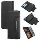 Litchi Texture Detachable Horizontal Flip PU Leather Case with Holder & Card Slots & Wallet & Photo Frame For iPhone 13(Black) - 1