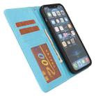 Litchi Texture Detachable Horizontal Flip PU Leather Case with Holder & Card Slots & Wallet & Photo Frame For iPhone 13(Blue) - 4
