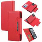 Litchi Texture Detachable Horizontal Flip PU Leather Case with Holder & Card Slots & Wallet & Photo Frame For iPhone 13 Pro(Red) - 1