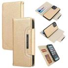 Litchi Texture Detachable Horizontal Flip PU Leather Case with Holder & Card Slots & Wallet & Photo Frame For iPhone 13 Pro(Gold) - 1