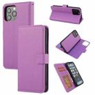 Cross Texture Detachable Horizontal Flip PU Leather Case with Holder & Card Slots & Wallet & Photo Frame For iPhone 13 Pro(Purple) - 1