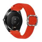 For Garmin Venu/Vivoactive 3 20mm Universal Adjustable Braided Elastic Diamond Buckle Watch Band(Orange Red) - 1