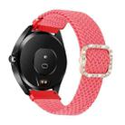 For Garmin Venu 2/Samsung Gear S3/Xiaomi Haylou RS3 22mm Universal Adjustable Braided Elastic Diamond Buckle Watch Band(Pink) - 1