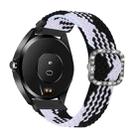 For Garmin Venu 2/Samsung Gear S3/Xiaomi Haylou RS3 22mm Universal Adjustable Braided Elastic Diamond Buckle Watch Band(Black White) - 1