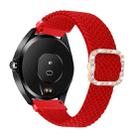 For Garmin Venu 2/Samsung Gear S3/Xiaomi Haylou RS3 22mm Universal Adjustable Braided Elastic Diamond Buckle Watch Band(Red) - 1