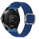 For Garmin Venu 2/Samsung Gear S3/Xiaomi Haylou RS3 22mm Universal Adjustable Braided Elastic Diamond Buckle Watch Band(Blue) - 1