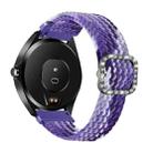 For Garmin Venu 2/Samsung Gear S3/Xiaomi Haylou RS3 22mm Universal Adjustable Braided Elastic Diamond Buckle Watch Band(Grape Purple) - 1