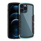 For iPhone 13 Pro Shield 3 in 1 Acrylic PC Rubber Shockproof Case (Cyan) - 1