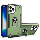 For iPhone 13 Pro Max PC + TPU Protective Case with 360 Degrees Rotatable Ring Holder (Dark Green) - 1