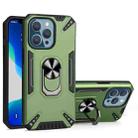 For iPhone 13 Pro PC + TPU Protective Case with 360 Degrees Rotatable Ring Holder (Dark Green) - 1