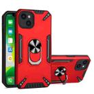 For iPhone 13 PC + TPU Protective Case with 360 Degrees Rotatable Ring Holder(Red) - 1