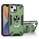 For iPhone 13 mini PC + TPU Protective Case with 360 Degrees Rotatable Ring Holder (Dark Green) - 1