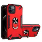 For iPhone 12 Pro PC + TPU Protective Case with 360 Degrees Rotatable Ring Holder(Red) - 1