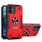 PC + TPU Protective Case with 360 Degrees Rotatable Ring Holder For iPhone 12(Red) - 1