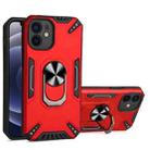 For iPhone 12 mini PC + TPU Protective Case with 360 Degrees Rotatable Ring Holder (Red) - 1