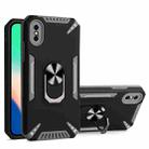 For iPhone X / XS PC + TPU Protective Case with 360 Degrees Rotatable Ring Holder(Gray) - 1