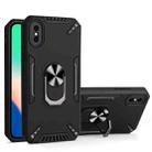For iPhone X / XS PC + TPU Protective Case with 360 Degrees Rotatable Ring Holder(Black) - 1